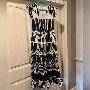 Point Sur JCrew Maxi Dress Navy and White Size 10 Pockets